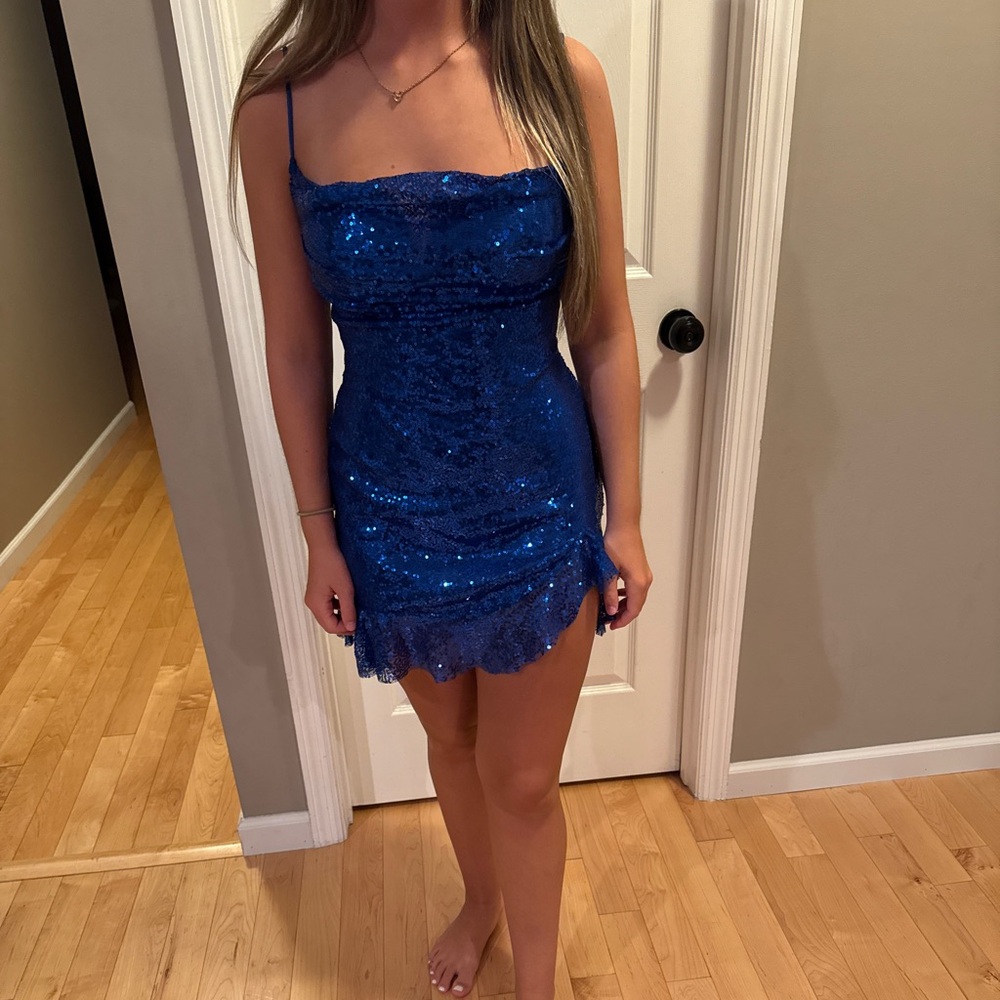 Blue Sequin Dress